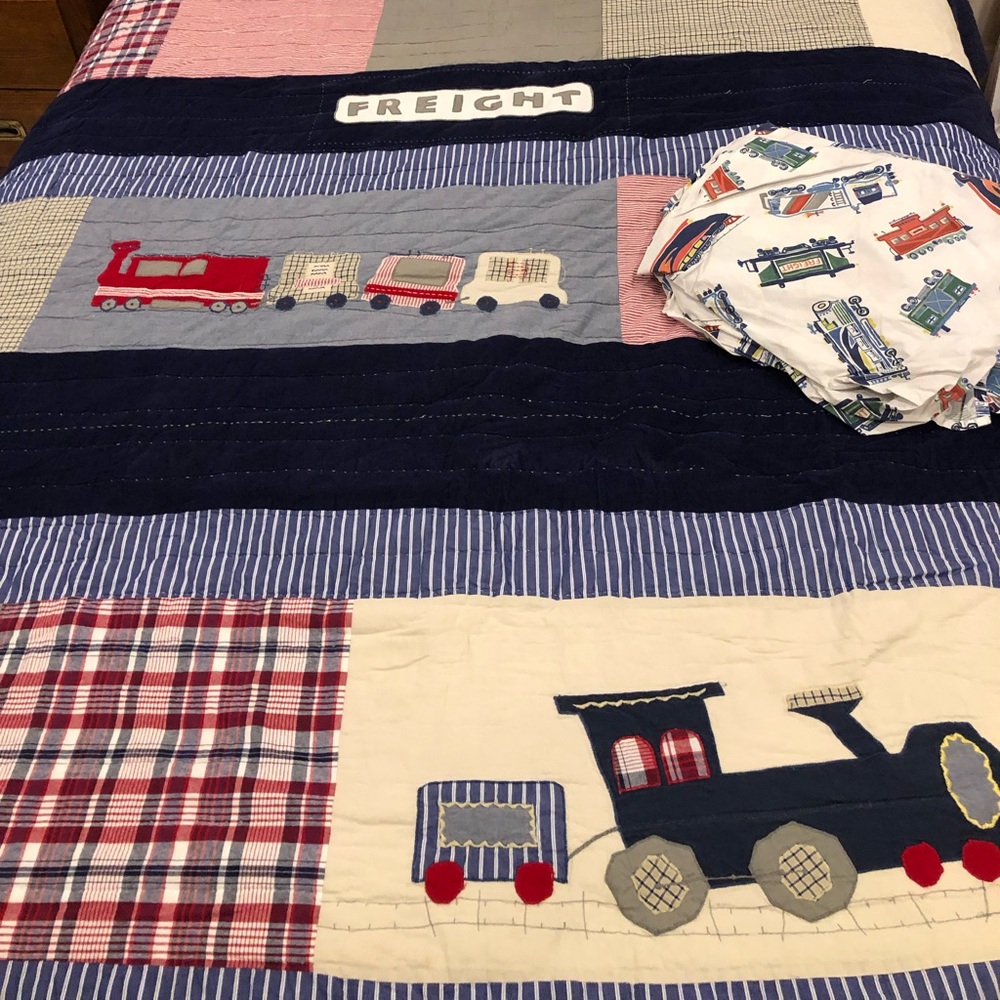 Pottery Barn Kids Train Bedding
